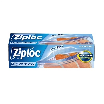 【旭化成】ジップロック フリーザーバッグ Mサイズ 18枚入 ※お取り寄せ商品