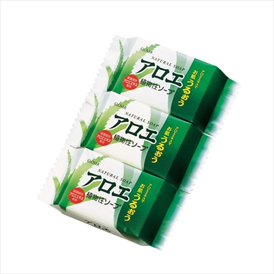 【クロバーコーポレーション】ナチュラル ソープ アロエ CNT-A3P  80g×3個入