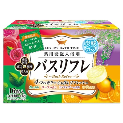 【ライオンケミカル】バスリフレ 薬用発泡入浴剤 炭酸ガス 4つの香り 16錠入 〔医薬部外品〕 ※お取り寄せ商品