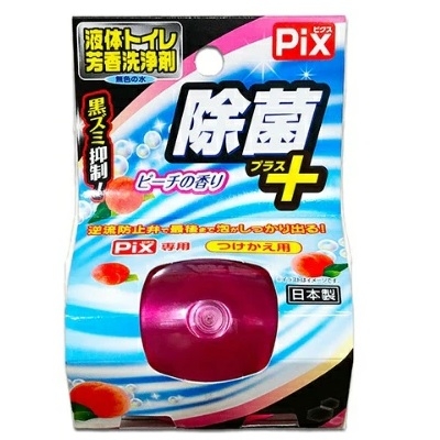 【ライオンケミカル】Pix 液体トイレ芳香洗浄剤 除菌+付替用 ピーチの香り 80g ※お取り寄せ商品