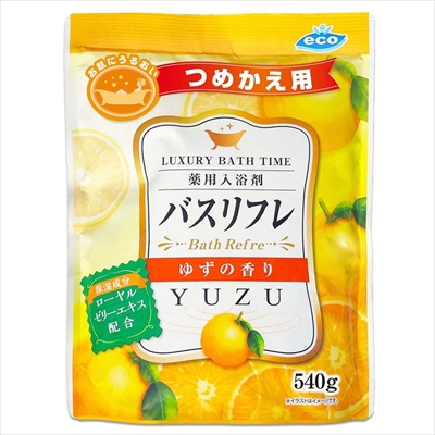 【ライオンケミカル】バスリフレ 薬用入浴剤 ゆずの香り 詰替用 540g 〔医薬部外品〕 ※お取り寄せ商品