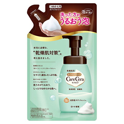 【ロート製薬】ケアセラ 泡の高保湿ボディウォッシュ つめかえ用 385mL ※お取り寄せ商品