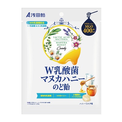 【浅田飴】W乳酸菌マヌカハニーのど飴 60g ☆食品 ※お取り寄せ商品