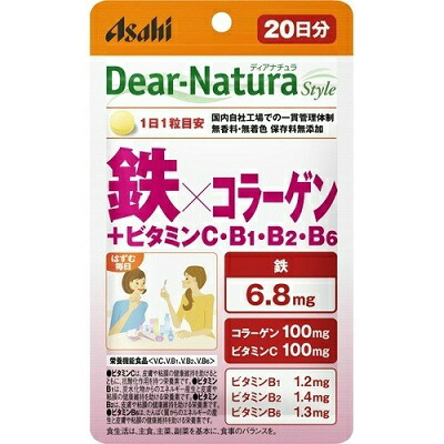 【アサヒグループ食品】ディアナチュラスタイル 鉄×コラーゲン (栄養機能食品) 20粒 ※お取り寄せ商品