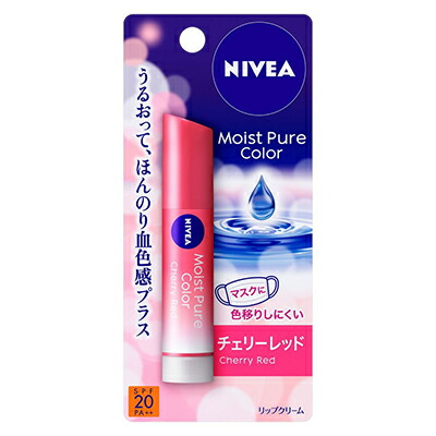 【花王】ニベア　モイストピュアカラーリップ　チェリーレッド　３．５ｇ ※お取り寄せ商品