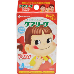 【ニチバン】ケアリーヴ キャラクターペコちゃん ジュニアサイズ 16枚入 CLB16PK ※お取り寄せ商品