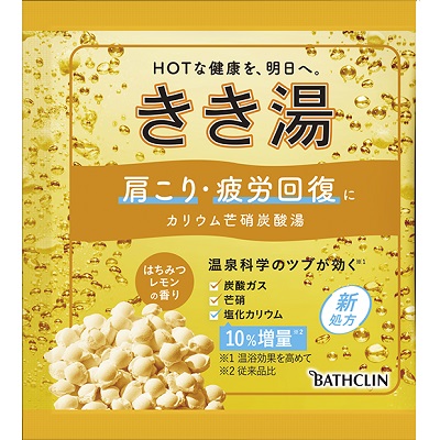 【バスクリン】きき湯 カリウム芒硝炭酸湯 はちみつレモンの香り 30g 〔医薬部外品〕 ※お取り寄せ商品