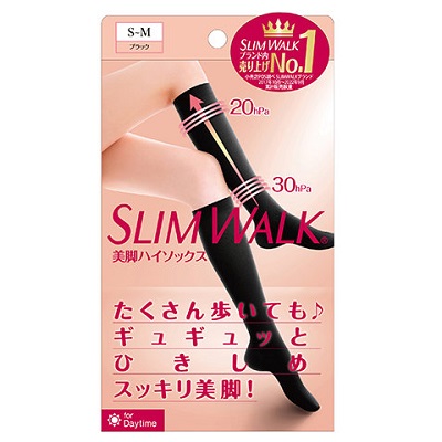 【ピップ】スリムウォーク 美脚ハイソックス ブラック S-Mサイズ ※お取り寄せ商品