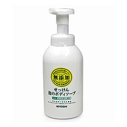 【ミヨシ石鹸】無添加せっけん泡のボディソープポンプ 500ml※お取り寄せ商品