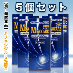 【第1類医薬品】【お得な5個セット】【日新薬品工業】ミノケア　60mL　(抜け毛) ※お取り寄せになる場合もございます