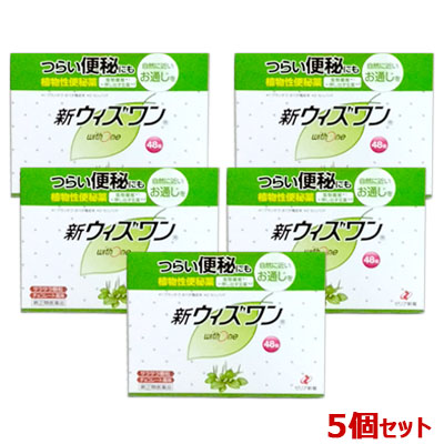 【第(2)類医薬品】【ゼリア新薬】新ウィズワン(植物性便秘薬・チョコレート風味)スティック1.2g×48包...の5個まとめ買いセット