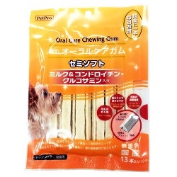 【ペットプロ】犬用 噛むオーラルケアガム ミルク&コンドロイチン 13本入★ペット用品 ※お取り寄せ商品