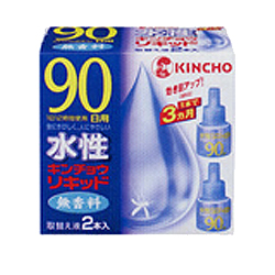 【大日本除虫菊】水性キンチョウリキッド90日 無香料 取替え液 (45ml*2P) ※お取り寄せ商品