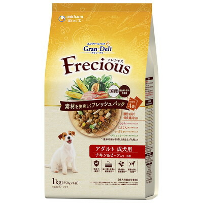 【ユニ・チャーム】グラン・デリ フレシャス アダルト成犬用 チキン&ビーフ入り 1kg ☆ペット用品 ※お取り寄せ商品【賞味期限:3ヵ月以上】