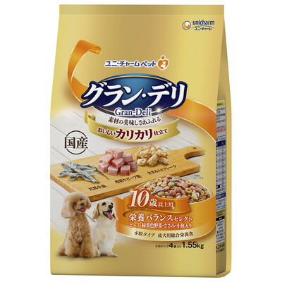 【ユニ・チャーム】グラン・デリ カリカリ仕立て 10歳以上用 栄養バランスセレクト 1.55kg ☆ペット用品 ※お取り寄せ商品【賞味期限:3ヵ月以上】