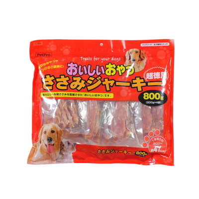 【ペットプロジャパン】ペットプロ おいしいおやつ ささみジャーキー 800g 【賞味期限:3ヵ月以上】★ペット用品 ※お取り寄せ商品