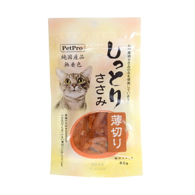 【ペットプロジャパン】ペットプロ 純国産しっとりささみ 薄切り 40g 【賞味期限:3ヵ月以上】★ペット用品 ※お取り寄せ商品