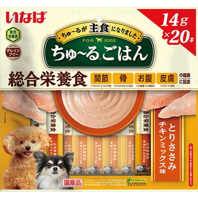 【いなばペットフード】いなば ちゅ～るごはん とりささみ チキンミックス味 14g×20本 ☆ペット用品 ※お取り寄せ商品【賞味期限:3ヵ月以上】