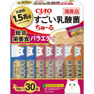 【いなばペットフード】CIAO すごい乳酸菌ちゅ～る 総合栄養食バラエティ 14g×30本 ☆ペット用品 ※お取り寄せ商品【賞味期限:3ヵ月以上】