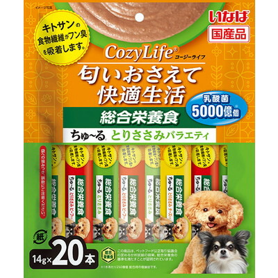 【いなばペットフード】いなば CozyLife 総合栄養食 ちゅ～る とりささみバラエティ 14g×20本入り ☆ペット用品 ※お取り寄せ商品【賞味期限:3ヵ月以上】