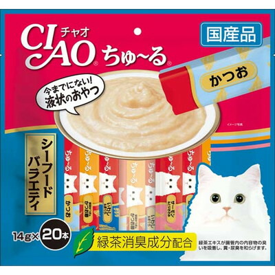 【いなばペットフード】CIAO ちゅ～る シーフードバラエティ 14g×20本 ☆ペット用品 ※お取り寄せ商品【賞味期限:3ヵ月以上】