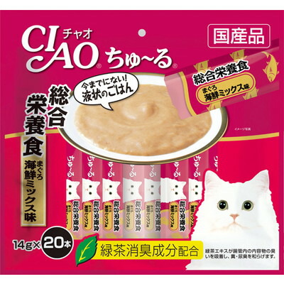 【いなばペットフード】CIAO ちゅ～る 総合栄養食 まぐろ 海鮮ミックス味 14g×20本 ☆ペット用品 ※お取り寄せ商品【賞味期限:3ヵ月以上】