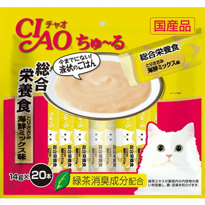 【いなばペットフード】CIAO ちゅ～る 総合栄養食 とりささみ 海鮮ミックス味 14g×20本 ☆ペット用品 ※お取り寄せ商品【賞味期限:3ヵ月以上】