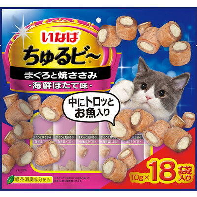 【いなばペットフード】いなば ちゅるビ～ まぐろと焼ささみほたて味 10g×18袋 ☆ペット用品 ※お取り寄せ商品【賞味期限:3ヵ月以上】