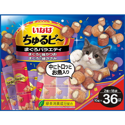 【いなばペットフード】いなば ちゅるビ～ まぐろバラエティ 10g×36袋 ☆ペット用品 ※お取り寄せ商品【賞味期限:3ヵ月以上】