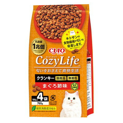 【いなばペットフード】CIAO CozyLife クランキー まぐろ節味 190g×4袋 ☆ペット用品 ※お取り寄せ商品【賞味期限:3ヵ月以上】