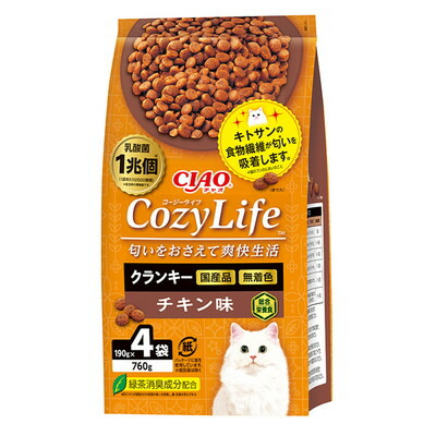 【いなばペットフード】CIAO CozyLife クランキー チキン味 190g×4袋 ☆ペット用品 ※お取り寄せ商品【賞味期限:3ヵ月以上】