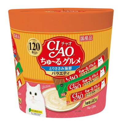 【いなばペットフード】CIAO ちゅ～るグルメ とりささみ海鮮バラエティ 14g×120本 ☆ペット用品 ※お取り寄せ商品【賞味期限:3ヵ月以上】