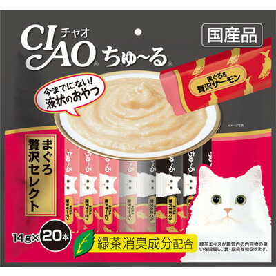 【いなばペットフード】CIAO ちゅ～る まぐろ 贅沢セレクト 14g×20本 ☆ペット用品 ※お取り寄せ商品【賞味期限:3ヵ月以上】