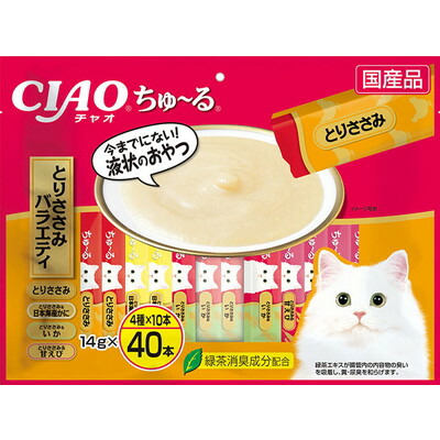 【いなばペットフード】CIAO ちゅ～る とりささみバラエティ 14g×40本 ☆ペット用品 ※お取り寄せ商品【賞味期限:3ヵ月以上】