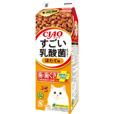 【いなばペットフード】CIAO すごい乳酸菌クランキー牛乳パック ほたて味 400g ☆ペット用品 ※お取り寄せ商品【賞味期限:3ヵ月以上】