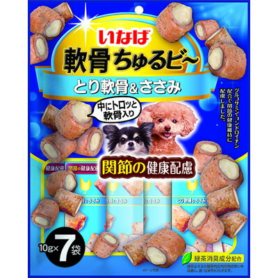 【いなばペットフード】いなば 軟骨ちゅるビ～ とり軟骨&ささみ 10g×7袋 ☆ペット用品 ※お取り寄せ商品【賞味期限:3ヵ月以上】