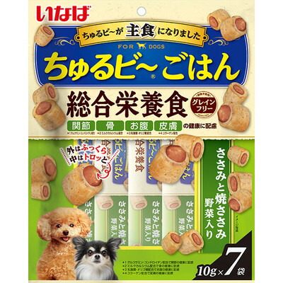 【いなばペットフード】いなば ちゅるビ～ごはん ささみと焼ささみ 野菜入り 10g×7袋 ☆ペット用品 ※お取り寄せ商品【賞味期限:3ヵ月以上】