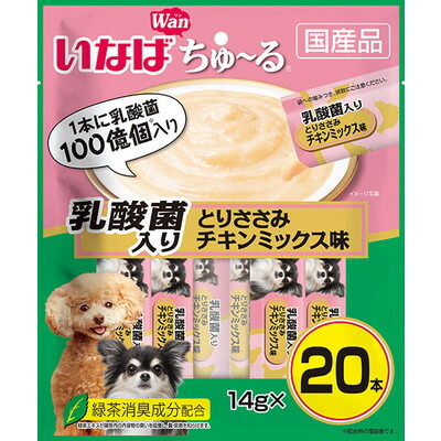 【いなばペットフード】いなば ちゅ～る 乳酸菌入り とりささみチキンミックス味 14g×20本入 ☆ペット用品 ※お取り寄せ商品【賞味期限:3ヵ月以上】