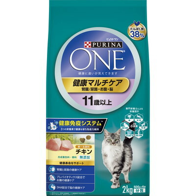 【ネスレ日本】ピュリナワンキャット 健康マルチケア 11歳以上 チキン 2kg ☆ペット用品 ※お取り寄せ商品【賞味期限:3ヵ月以上】