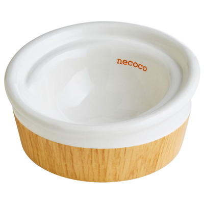 【ペティオ】necoco 食べやすい 木目調 陶器食器 ドライフード向き 1個 ☆ペット用品 ※お取り寄せ商品