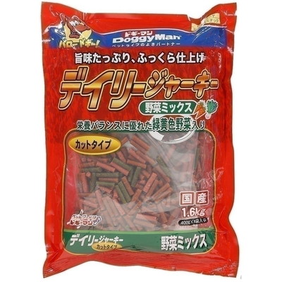 【ドギーマンハヤシ】デイリージャーキー 野菜ミックスカットタイプ 1.6kg ☆ペット用品 ※お取り寄せ商品【賞味期限:3ヵ月以上】