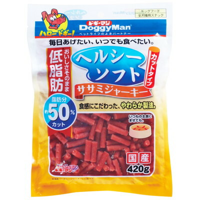 【ドギーマンハヤシ】ヘルシーソフトササミジャーキー カットタイプ 420g ☆ペット用品 ※お取り寄せ商品【賞味期限:3ヵ月以上】