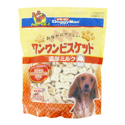 【ドギーマンハヤシ】おなかにやさしいワンワンビスケット 濃厚ミルク 580g ☆ペット用品 ※お取り寄せ商品【賞味期限:3ヵ月以上】