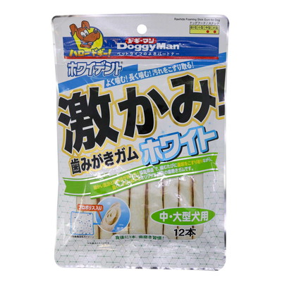 【ドギーマンハヤシ】ホワイデント 激かみ!歯みがきガムホワイト 中・大型犬用 12本 ☆ペット用品 ※お取り寄せ商品【賞味期限:3ヵ月以上】