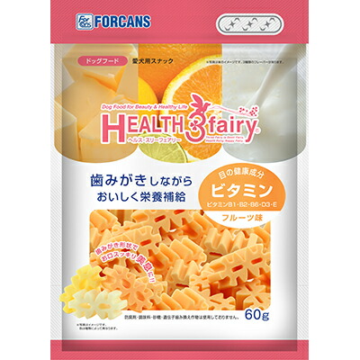 【フォーキャンス】ヘルス・スリーフェアリー ビタミン フルーツ味 60g ☆ペット用品 ※お取り寄せ商品【賞味期限:3ヵ月以上】