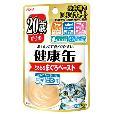 【アイシア】健康缶パウチ 20歳からのとろとろまぐろペースト 40g ☆ペット用品 ※お取り寄せ商品【賞味期限:3ヵ月以上】