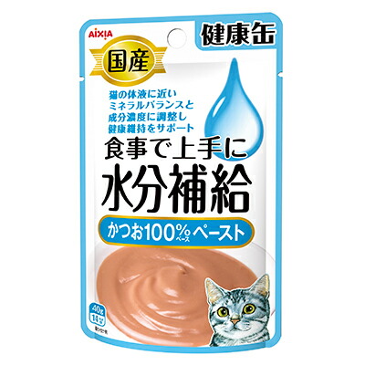 【アイシア】国産 健康缶パウチ 水分補給かつおペースト 40g ☆ペット用品 ※お取り寄せ商品【賞味期限:3ヵ月以上】