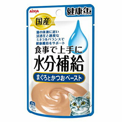 【アイシア】国産 健康缶パウチ 水分補給 まぐろとかつおペースト 40g ☆ペット用品 ※お取り寄せ商品【賞味期限:3ヵ月以上】