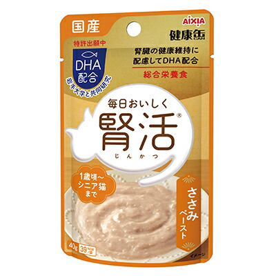 【アイシア】国産 健康缶パウチ 腎活 ささみペースト 40g ☆ペット用品 ※お取り寄せ商品【賞味期限:3ヵ月以上】