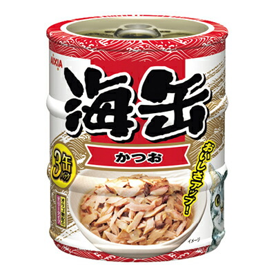 【アイシア】海缶ミニ3P かつお 180g(60g×3缶) ☆ペット用品 ※お取り寄せ商品【賞味期限:3ヵ月以上】